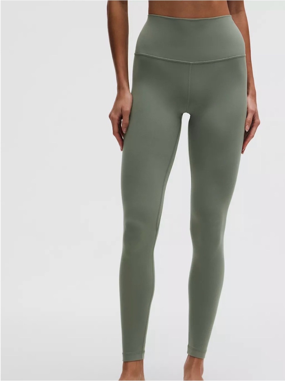 Lululemon High-Waist Olive Green Performance Leggings